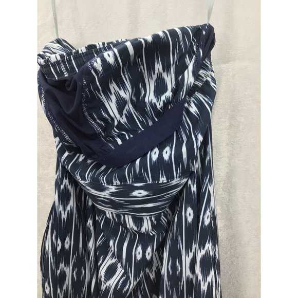 Athleta Ikat Strapless Anywhere Dress Size 2 Blue/White - Picture 8 of 11